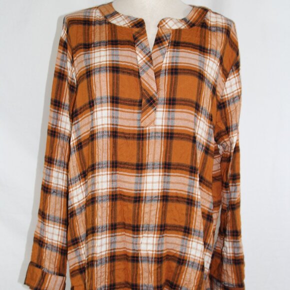 JANE + DELANEY Oversized Plaid Button Down Top Size Large NWT - Picture 2 of 11